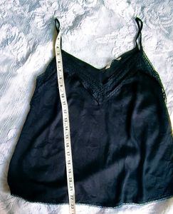 Black Lace Trim Camisole Top