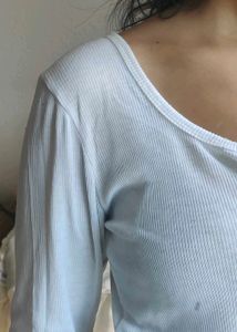 Ribbed Henley Long Sleeve Top