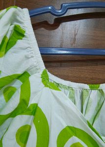 Green Circle Print Midi Dress
