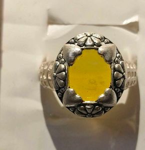 Gemstone Silver Ring Vintage design
