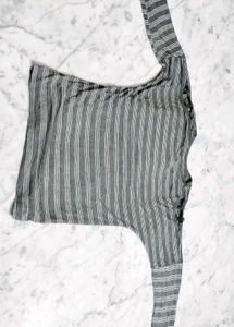 Gray Striped Cold Shoulder Top