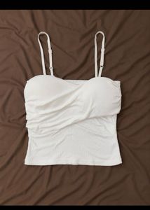 White Ruched Camisole Top