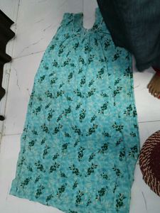 Comfortable Blue Floral Nightgown