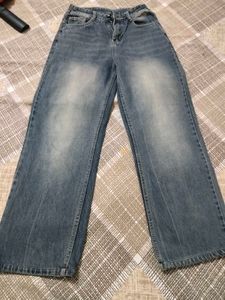 Stylish Wide Leg Blue Jeans for Women