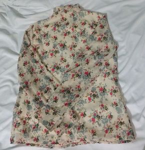 Floral Print Ruffle Neck Top BY RARE
