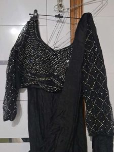 Black ready to wear saree blouse Set
