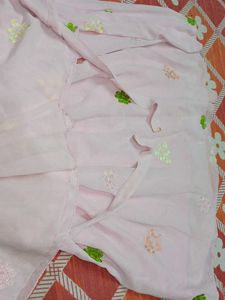 Pink Kurta with Floral Embroidery