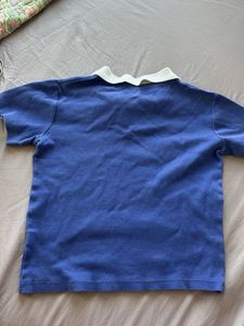 Blue "indescribable" Collared Zip-Up Top