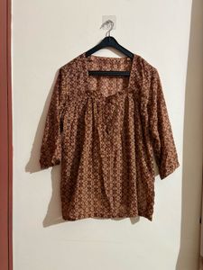 Vintage Brown Floral Print top