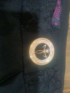 Classic Black Pants with Embellishment