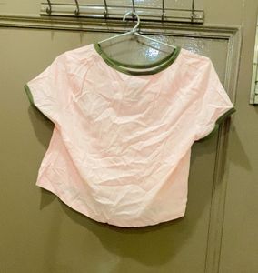 Cute Pink Crop Top with Cactus Print