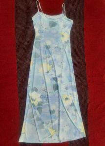 Pastel Floral Slit Maxi Dress