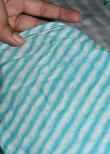 blue striped kurta with a beautiful neckline