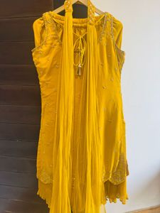 Mustard Embellished Kurta Set
