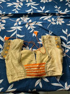 Partywear Orange saree with blouse