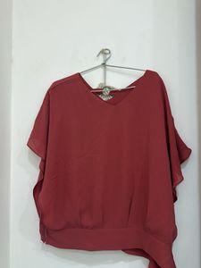 Chic V-Neck Batwing Sleeve Top