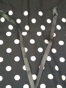 Black Gown With White  Bobby Print Skirt