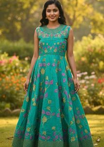 Elegant Embroidered Ethnic Gown xl size