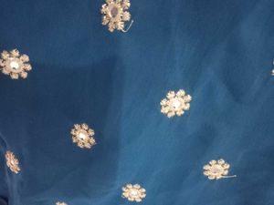 Teal Embellished Kurta Set with Palazzo