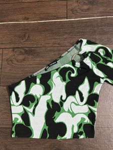 Stylish One-Shoulder Print Top