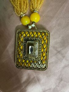 Elegant boho Yellow Beaded Necklace