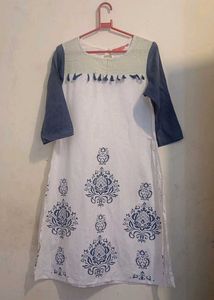 Women's White Printed Kurta