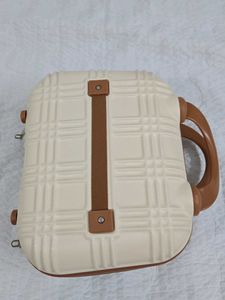 Stylish Cream Plaid tiny luggage