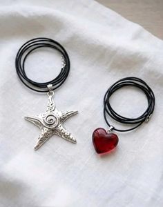 ⭐ Star Spiral & Heart Necklace Set