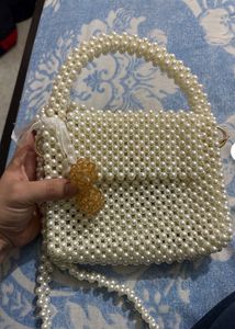 handmade Pearl Beaded Handbag