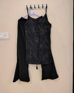 Brand New Black Embellished Kurta Set