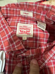 Levi's Red Plaid Slim Fit Shirt Size XXL