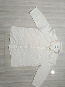 Elegant Sheer Blouse with Embellished Collar