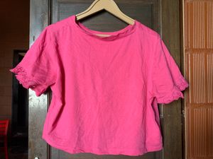 Pink crop top from the brand zudio