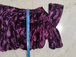 Elegant Purple Velvet Floral Dress