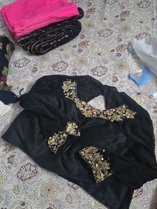Bright Pink Saree with Embellished Border
