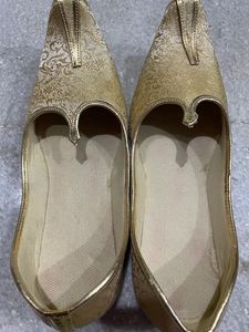 New Men's Ethnic Cream N Golden Wedding and Sherwani Jutti