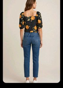 Stylish Black Floral Top