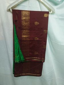 Green Maroon Pattu Saree
