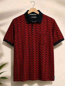 LE BON TON Men's Stylish Red Polo Shirt