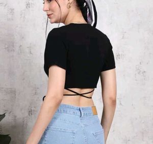 Black wrap Crop Top