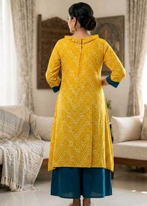 party wear yellow one piece/kurta