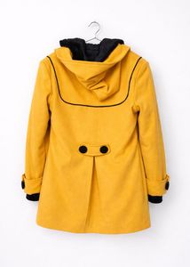 Stylish Yellow Hooded Coat
