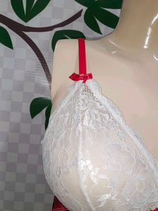 (1442)Red Plaid Lingerie Set