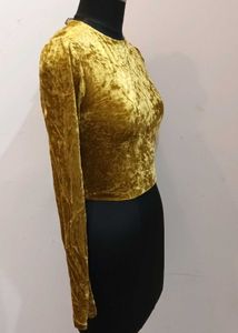 Gold Velvet Long Sleeve top 34 to 36