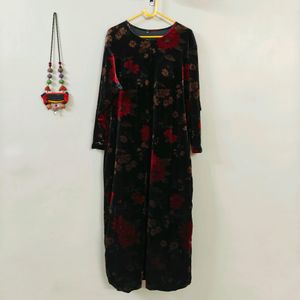 Price Drop !!! Velvet Floral Party Gown