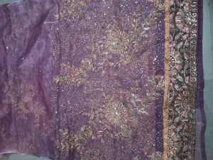 Exquisite Purple Embroidered Saree