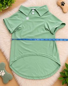 Clever Paws Dog Polo Shirt – Sage Green | XL