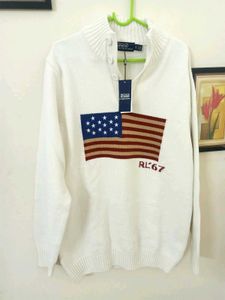 NEW RALPH LAUREN American Flag Knit Sweater