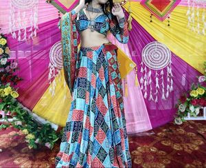 Bohemian Print Lehenga Choli Set