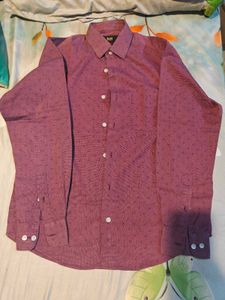 Men's Elite Maroon Patterned Shirt, Size M
